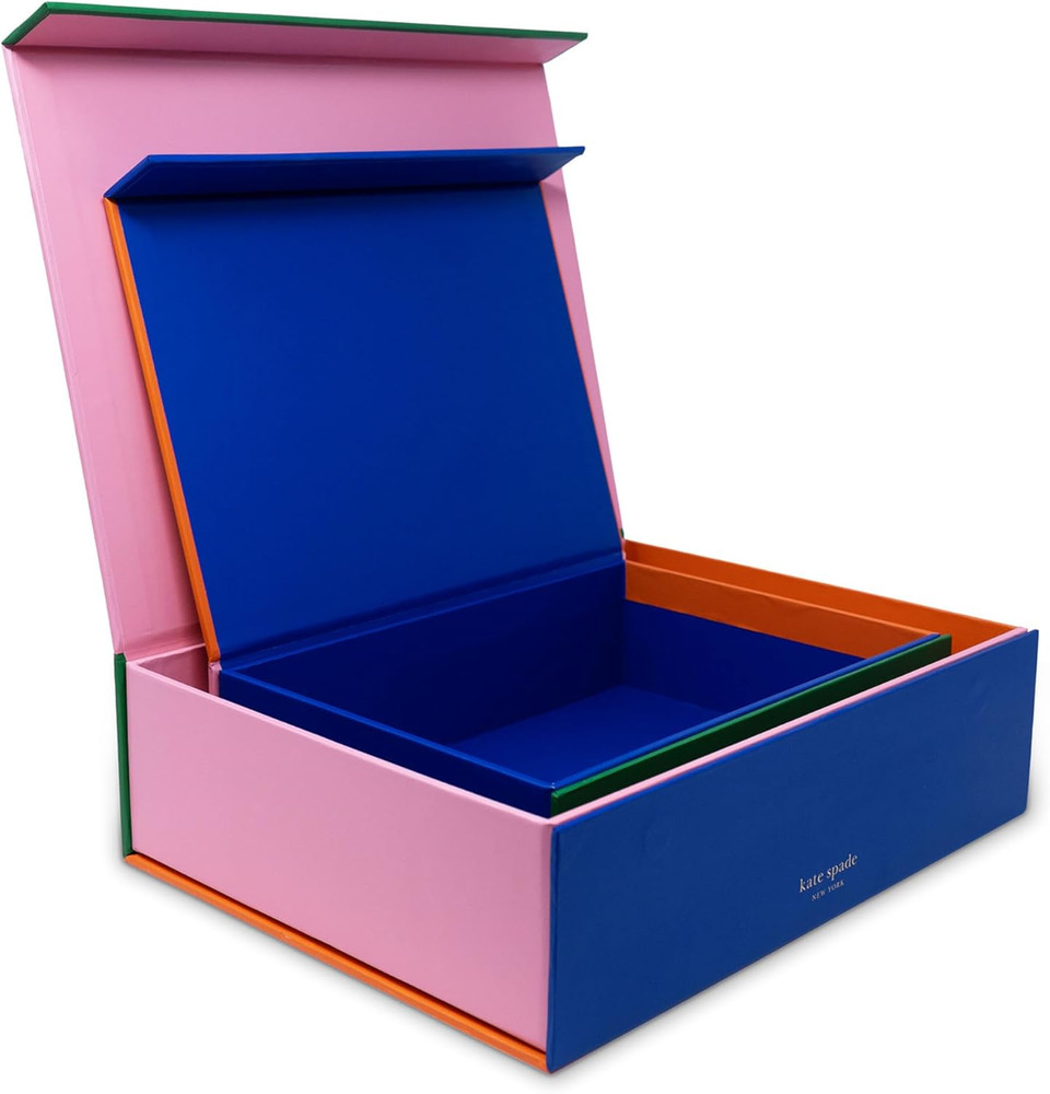 Decorative Storage Boxes with Lids, 2 Pack Sturdy Organizer Storage Bins, Includ