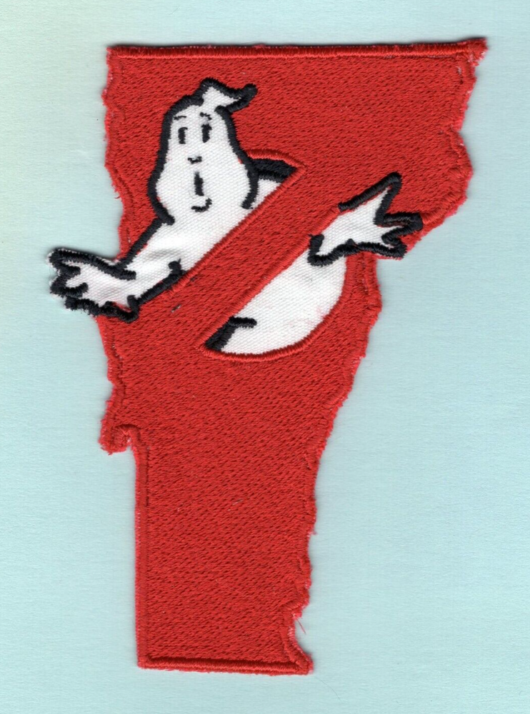 Vermont State - Embroidered Ghostbusters No Ghost Iron-On Patch