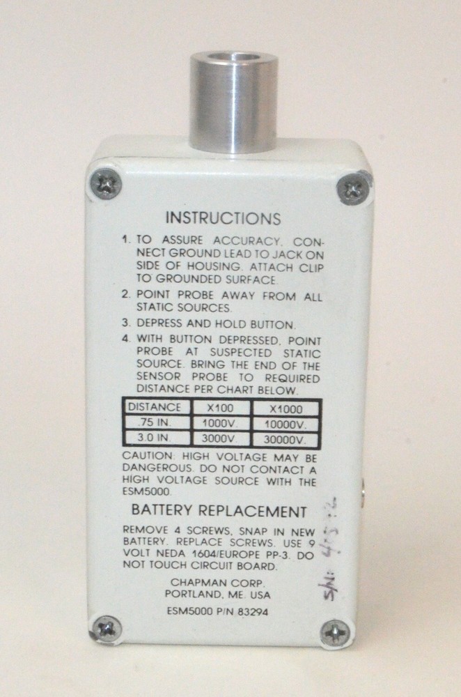Chapman ESM 5000 Industrial Electrostatic Meter *Used*