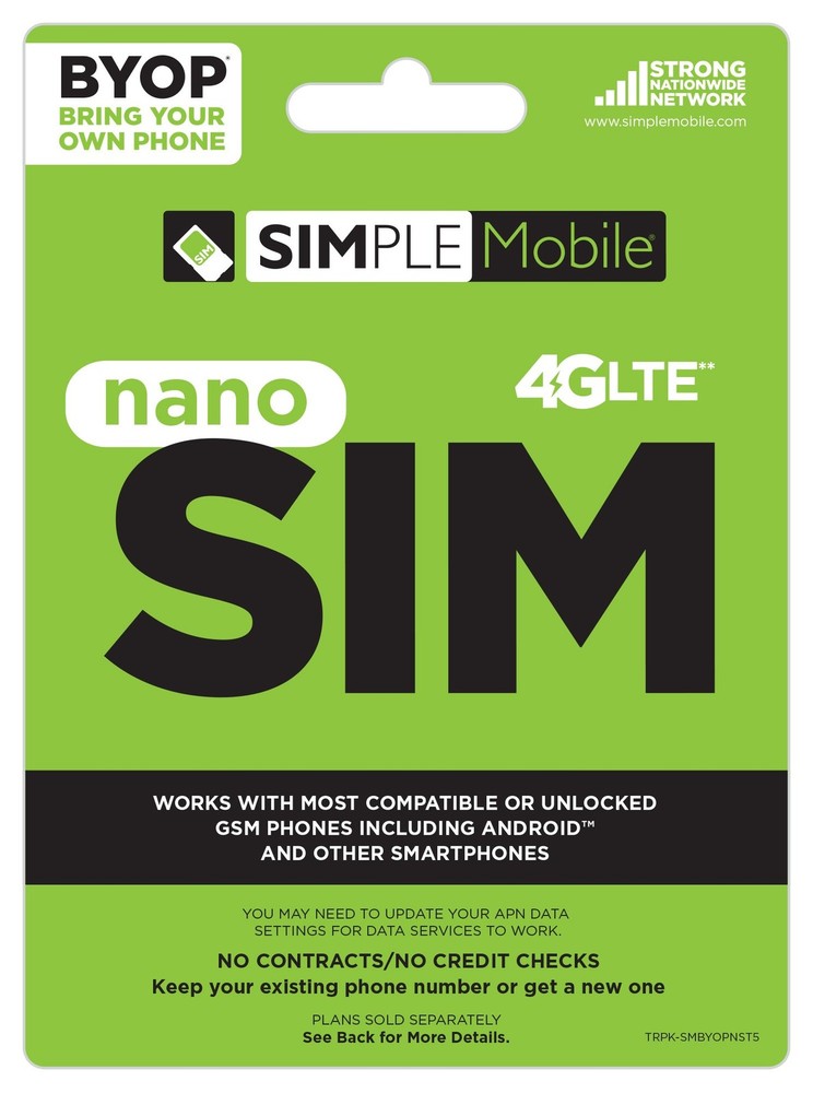 Simple Mobile Nano SIM Small, White