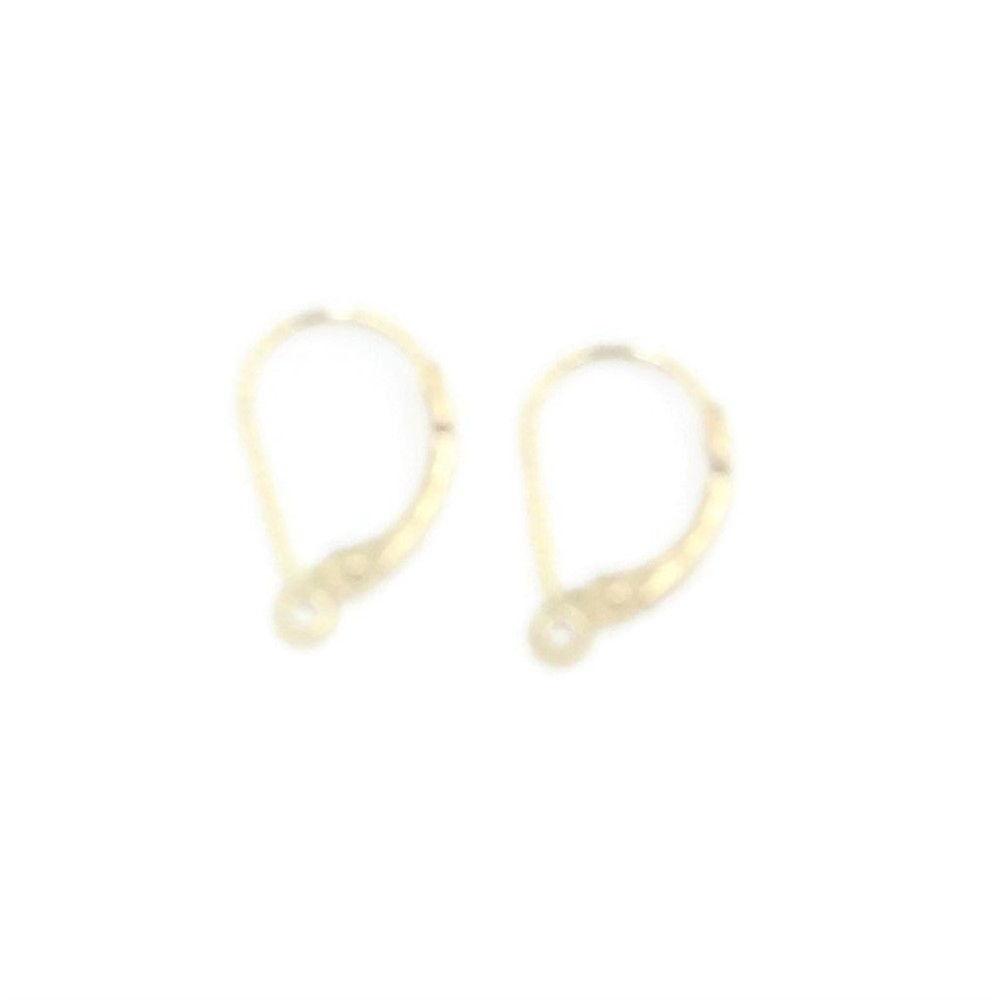 14k Yellow Gold Plain Lever-backs for Earrings