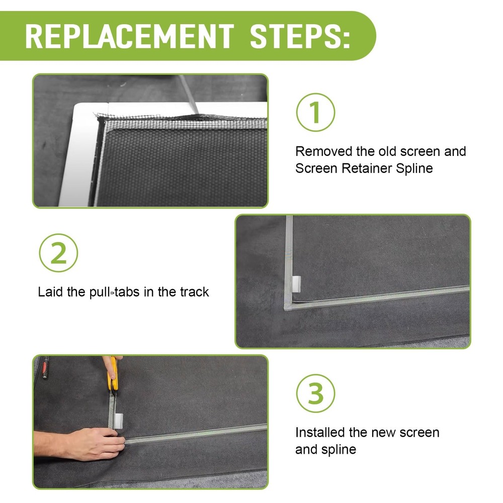 30 PCS Window Screen Pull Tabs Replacement, Durable Window Screen Spline Chan...