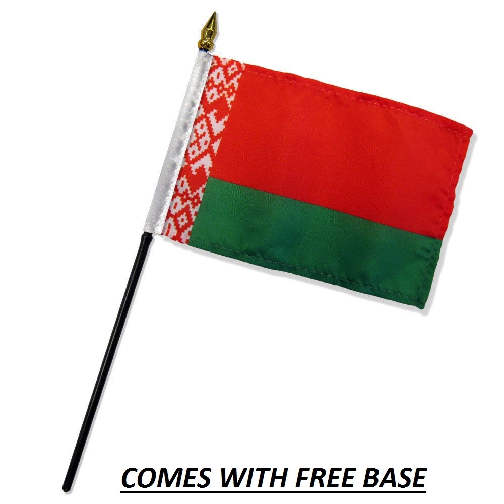 BELARUS  FLAG DESK SET WITH BASE 4x6 INCHES - TABLE STICK FLAG