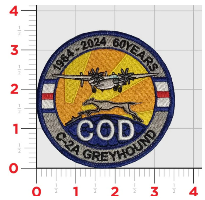 MILITARY C-2A GREYHOUND COD SHOULDER PATCH HOOK & LOOP