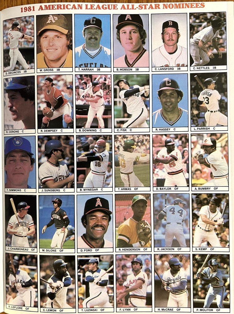 1981 BASEBALL ALL STAR GAME OFFICIAL PROGRAM IN CLEVELAND, OHIO