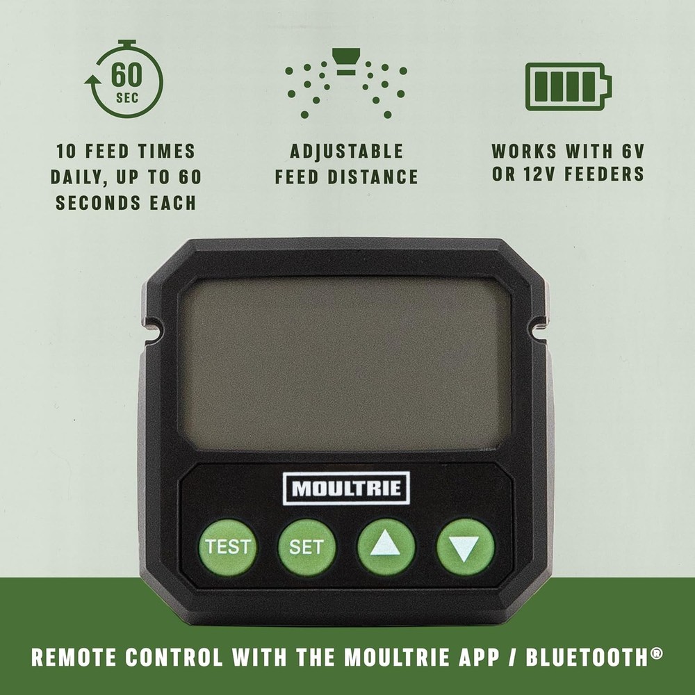 Moultrie Universal Digital Timer III Deer Feeder Timer, Bluetooth, 10 Feeds