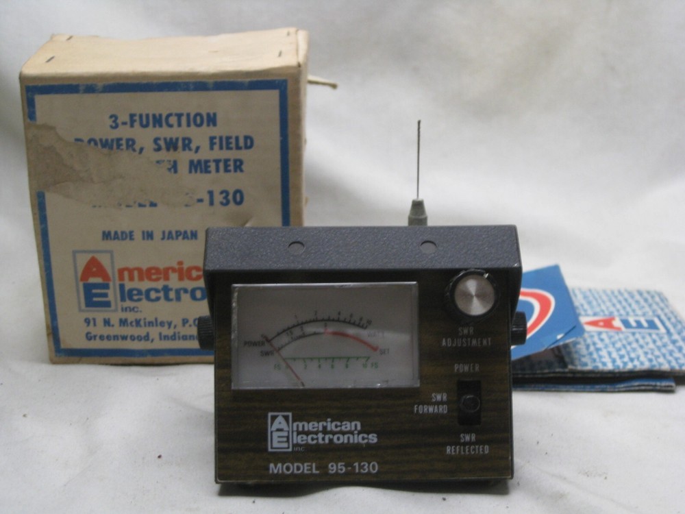 vintage 95-130 American Electronics 3 Function SWR Field Strength Meter