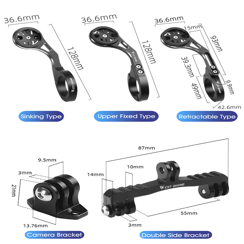 Bicycle GPS Computer Camera Mount Holder for Handlebar Garmin/Bryton/Wahoo