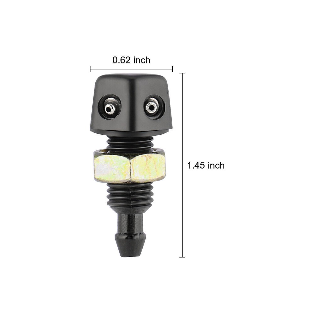 Front Windshield Washer Squirter Nozzle Spray + Washer Fluid Tube Universal Car