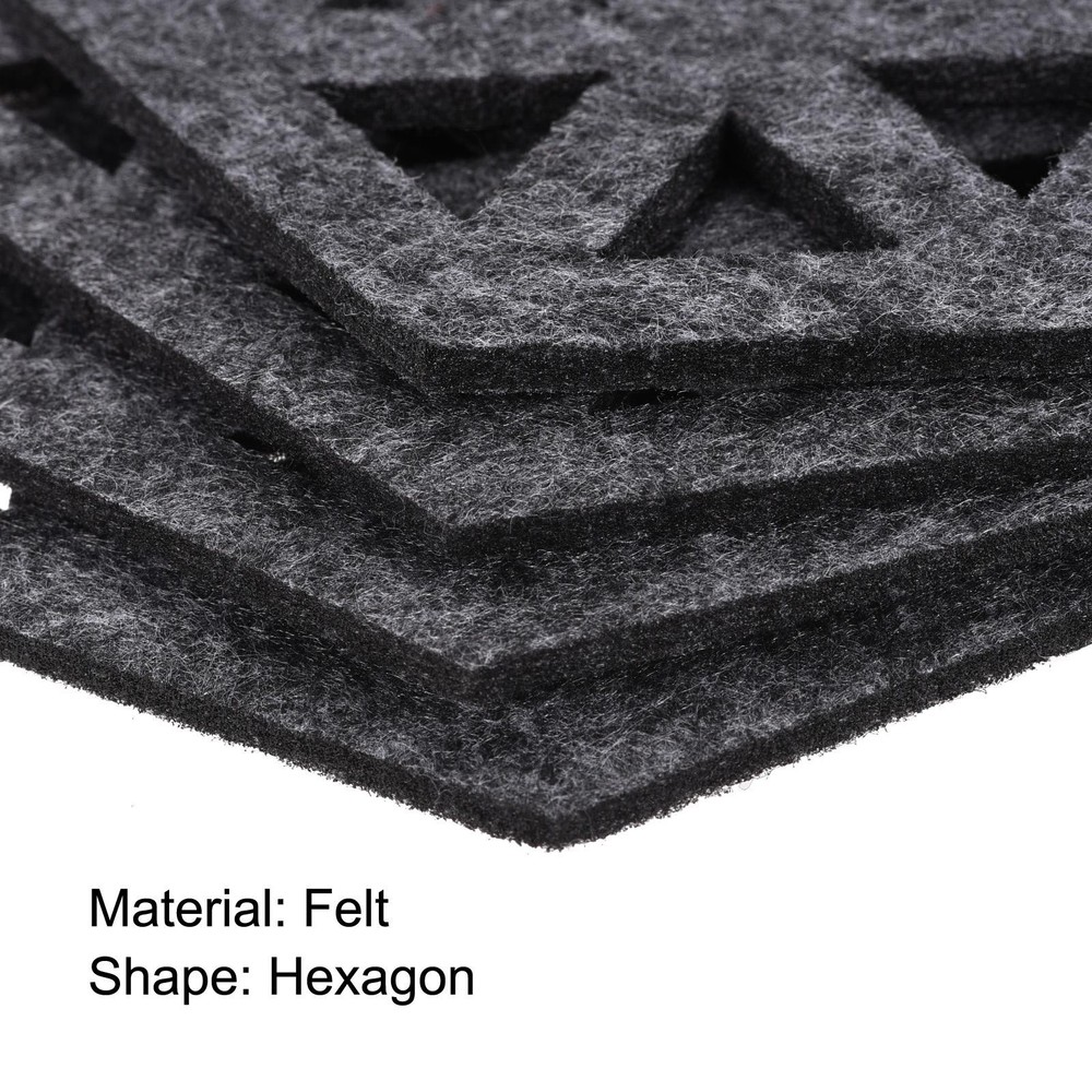 Felt Coasters 4pcs Hexagonal Tampons Coasters Grey