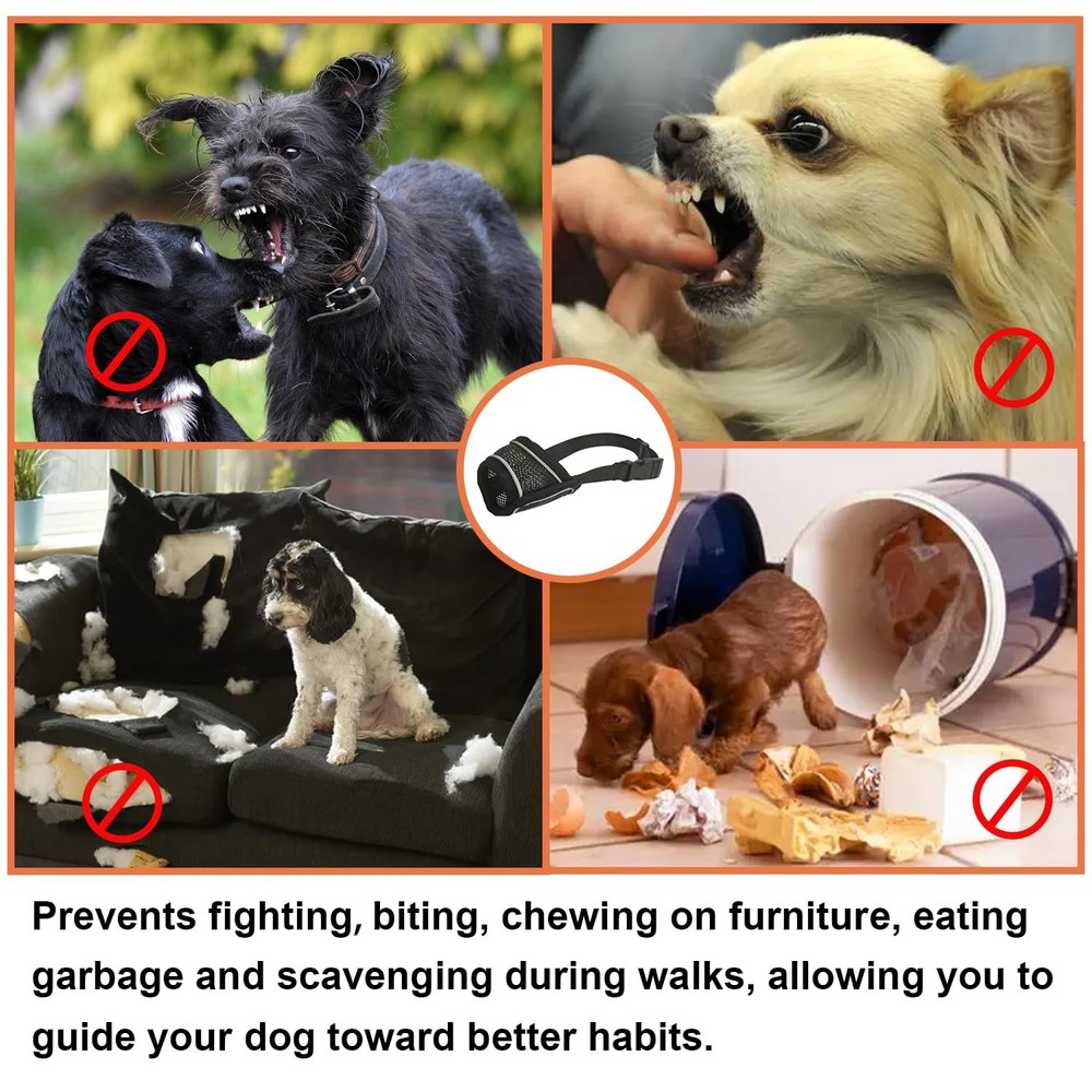 Dog Muzzle for Small, Medium, Large Breeds - Soft Mesh for Biting Training