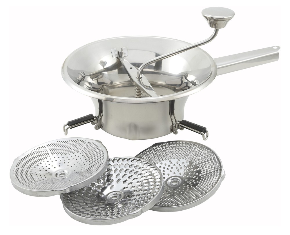 9" Food Mill, 3 Graters, S/S (3 Set)
