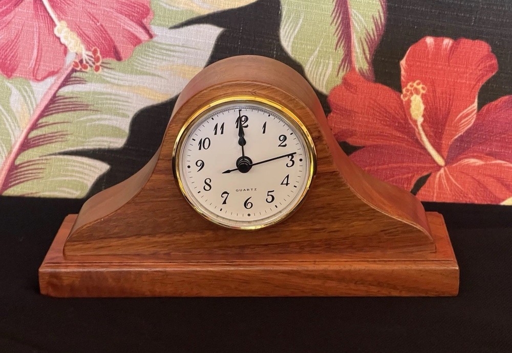Martin & MacArthur Hawaii Koa Wood Mantle Clock