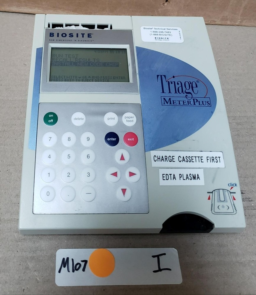 BIOSITE TRIAGE METER PLUS E189102 ! M107 I