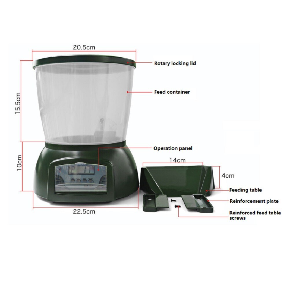 LCD Display Timer Quantitative Feeder Fish Pond Automatic Feeding Machine