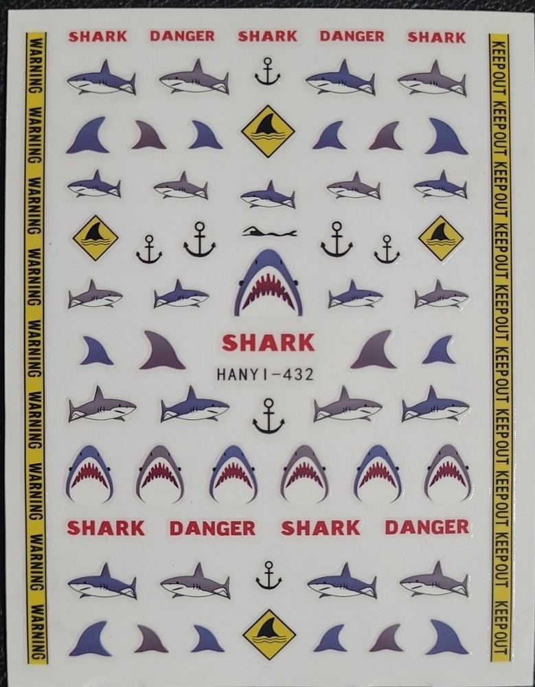 Shark Nail Art Stickers