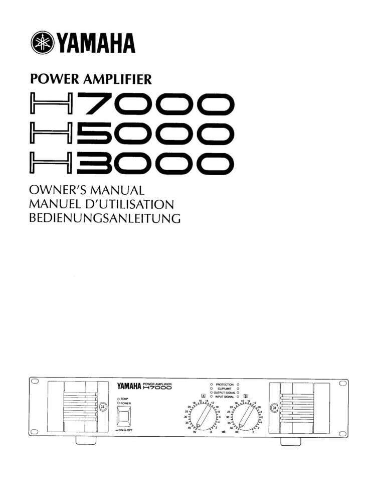 Yamaha H-5000 Amplifier Owners Manual