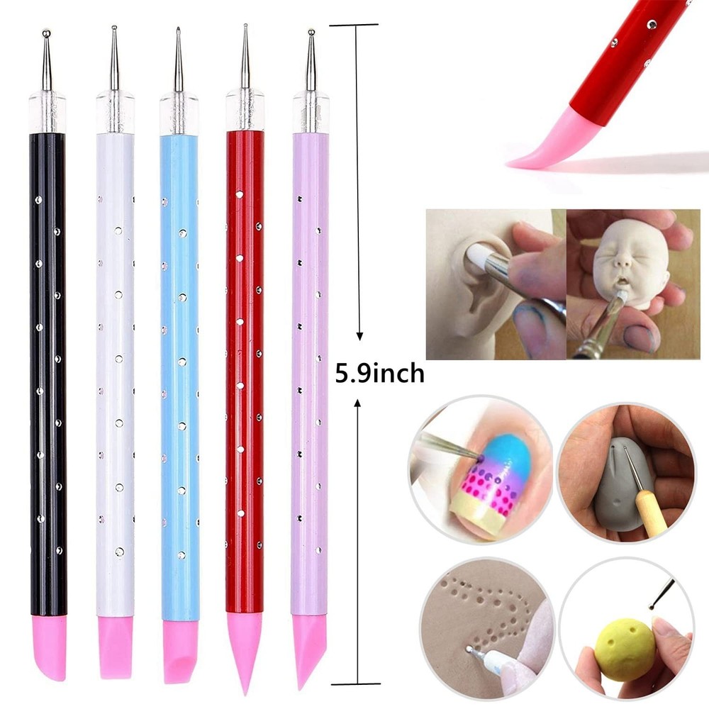 Polymer Clay Tools,25Pcs Pottery Sculpting Tools Set with Plastic Case for Ce...