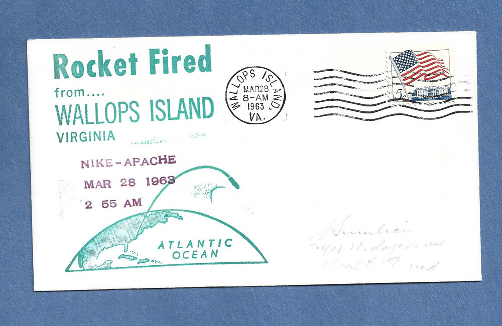 NIKE APACHE ROCKET FIRED MAR 28,1963 WALLOPS ISLAND SWANSON SPACE  COVER NASA