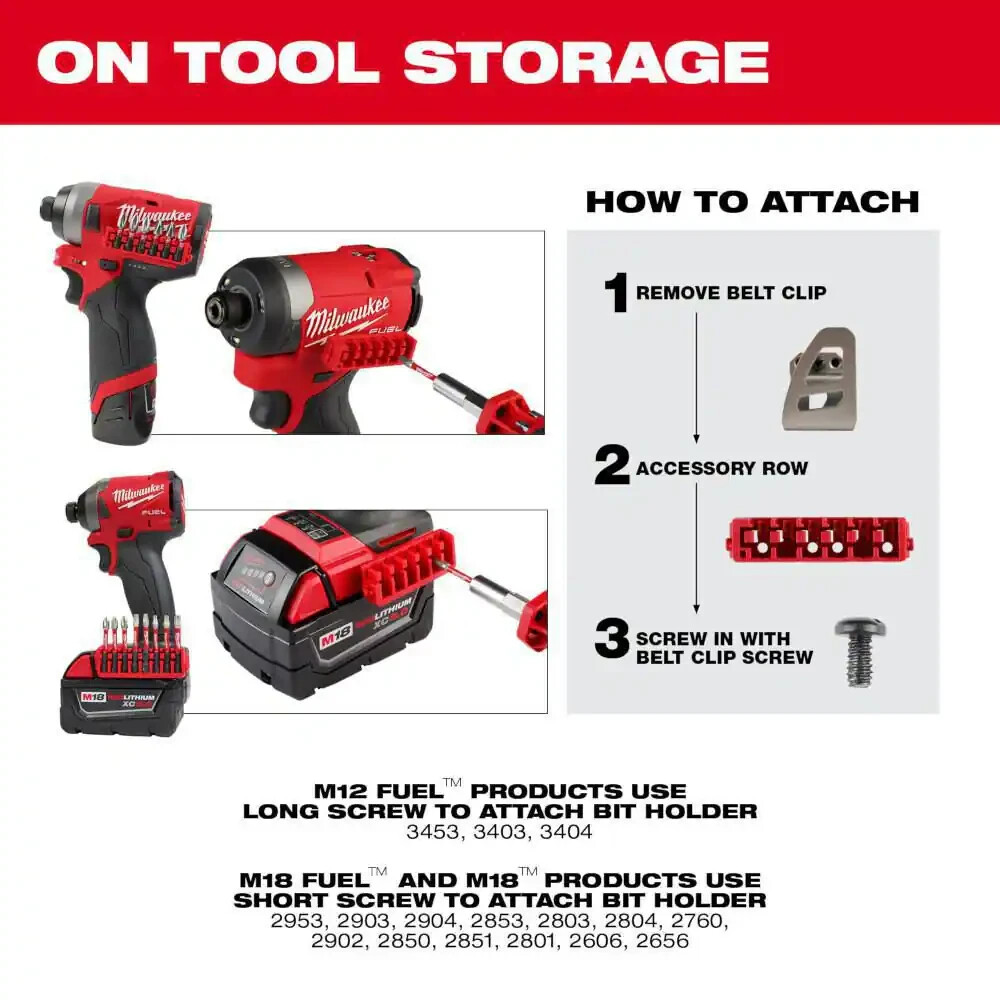 Milwaukee Impact Driver Bit Case Customizable Storage Small Compact Packout Red