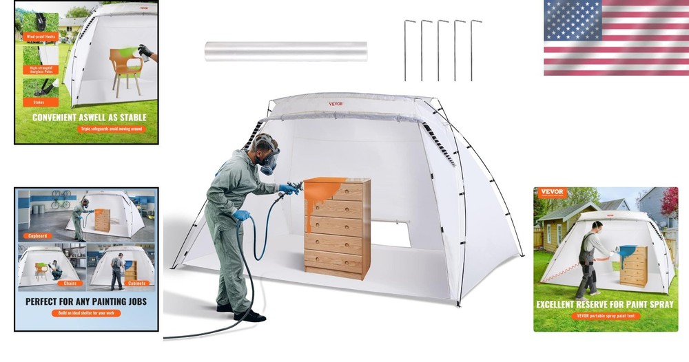 Extra Large Spray Paint Shelter – Quick Setup & Windproof Hooks for Crafts