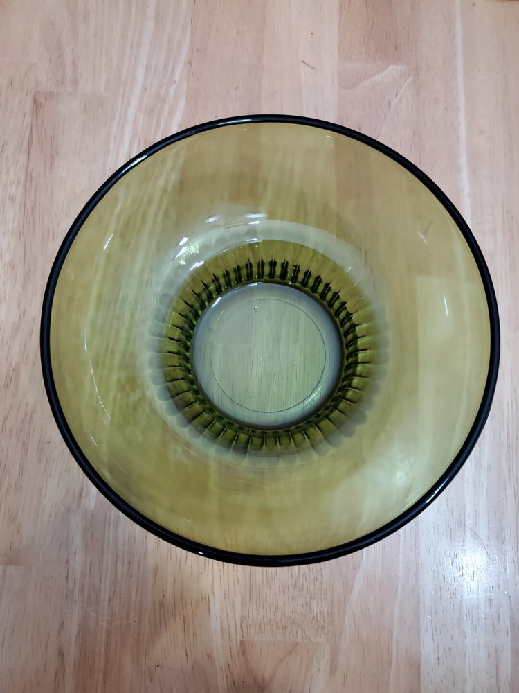 E O Brody Olive Green Dip Bowl Glass