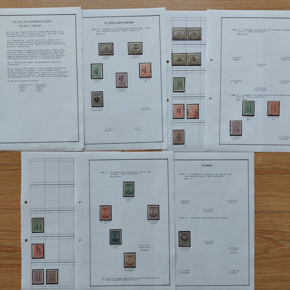 Thracia 1919/20 specialised collection un/used