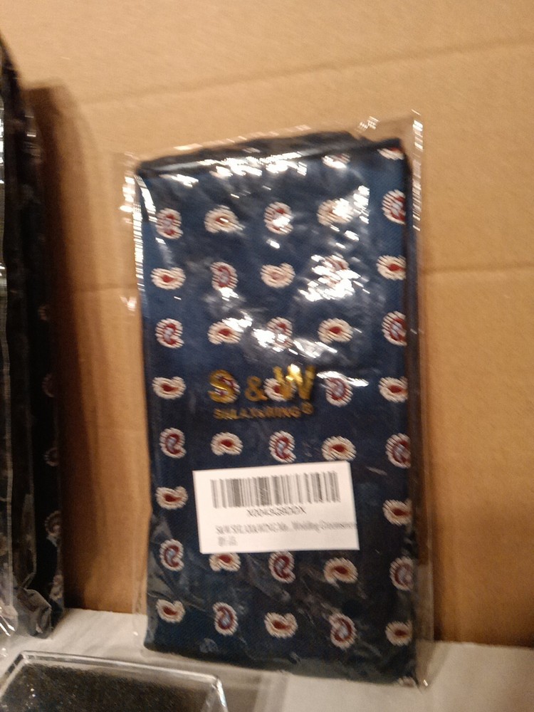 S & W Tie/Cufflinks/Handkerchief Set Blue