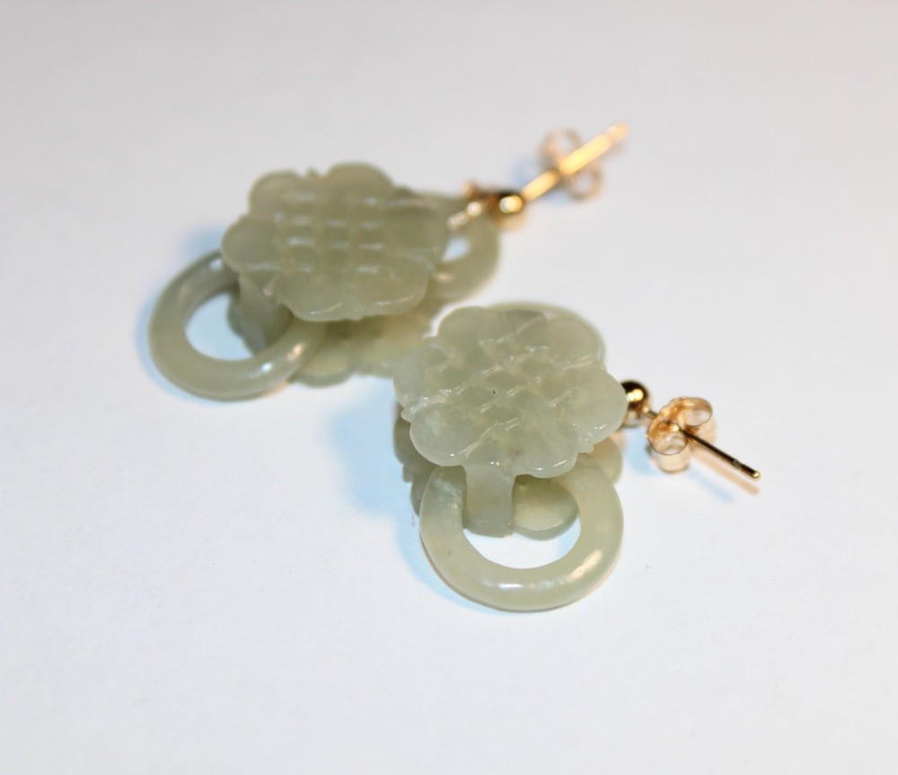 Rare Jade Eternity Link Earrings