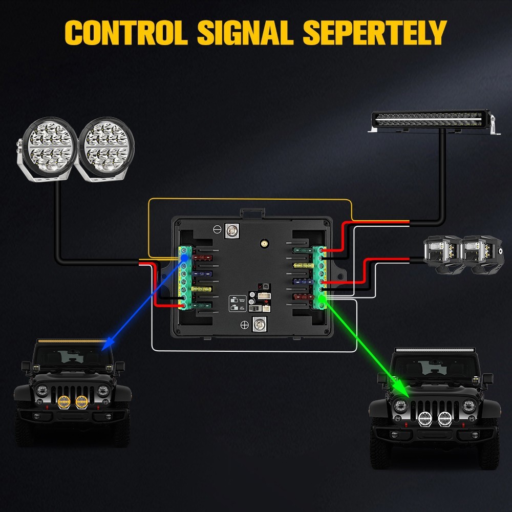 RGB 8 Gang Switch Panel Relay System Remote + Bluetooth app For Can-Am Maverick
