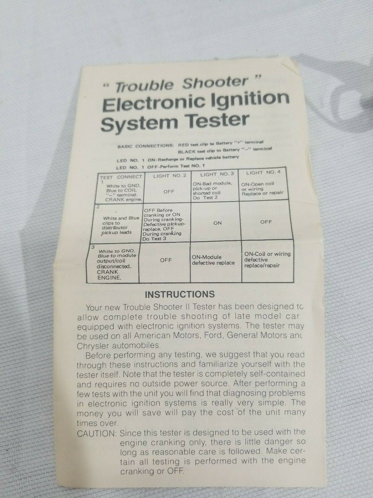 70'S VINTAGE ELECTRONIC IGNITION TESTER