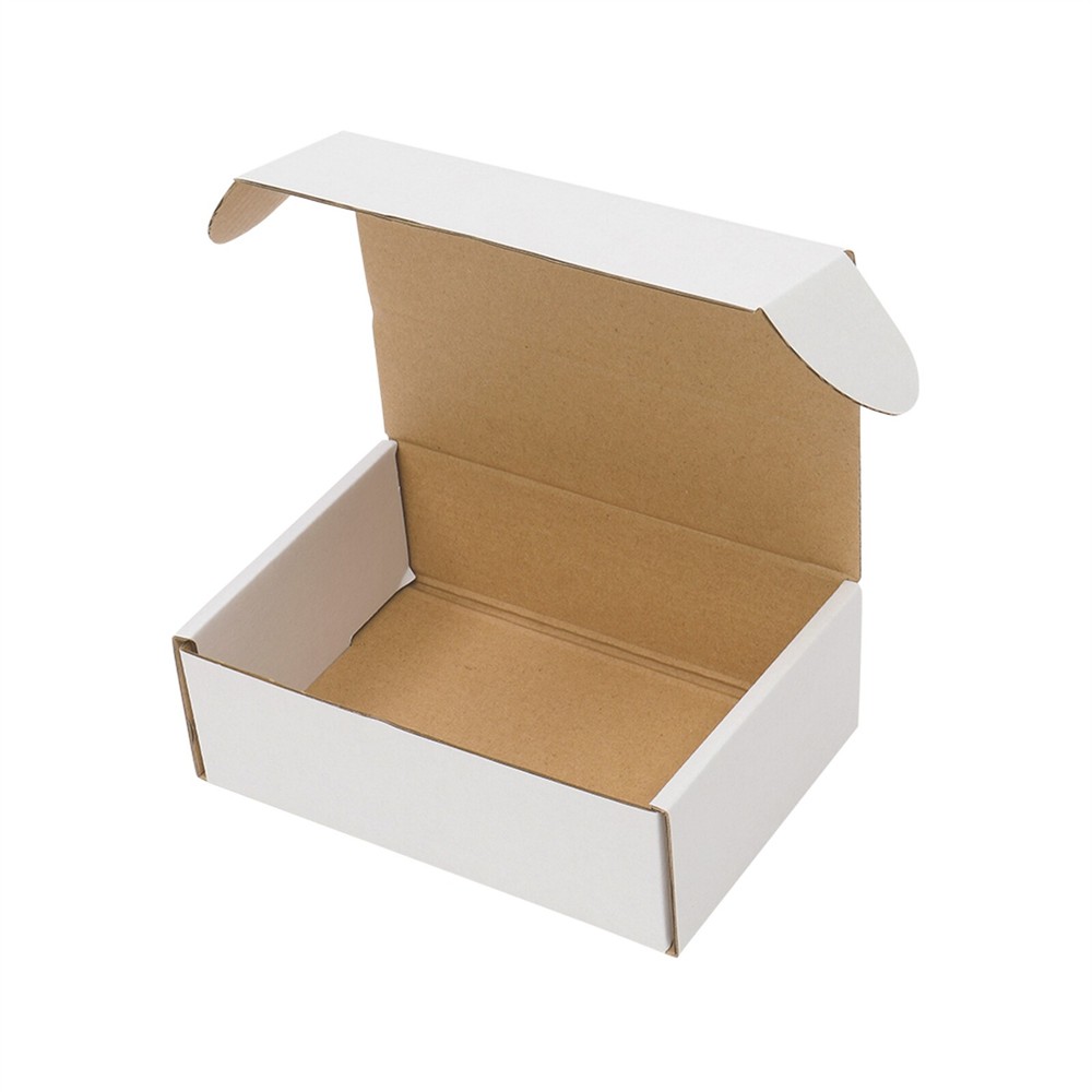 50 Pack Corrugated Packaging Boxes White Cardboard Boxes and Yellow Inside 6x4x2