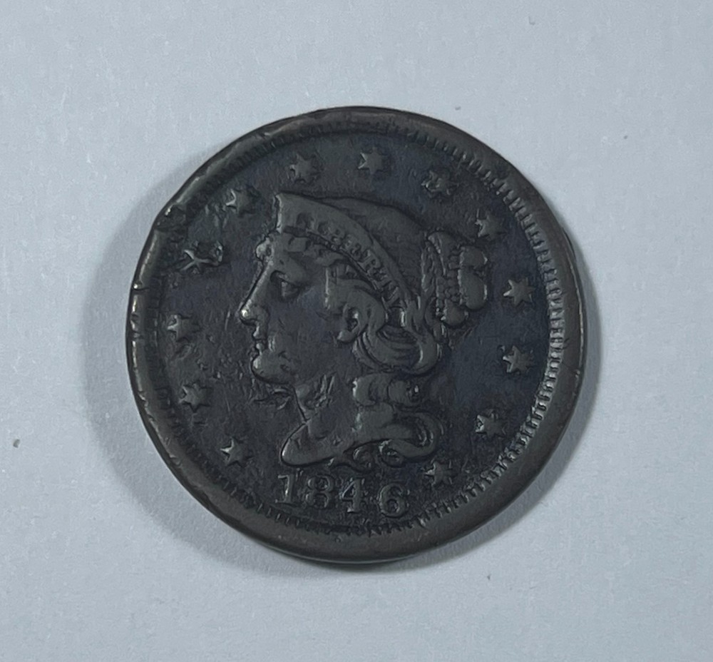 1846 Large cent damaged (#21742)