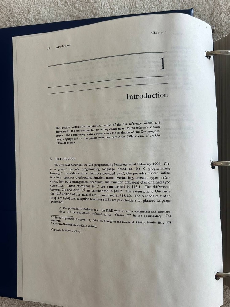Vintage Apple 1990 C++ Annotated Reference Manual Draft by Bjarne Stroustrup