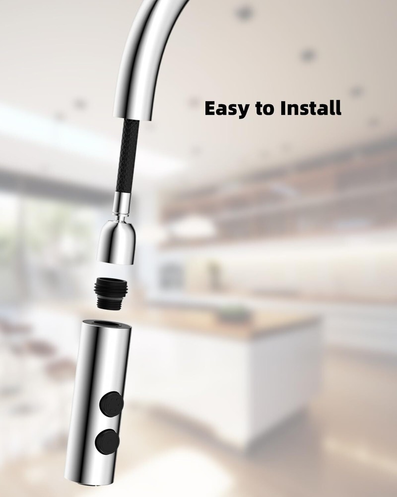 Metal Pull Down Kitchen Faucet Head Replacement,2 Function Sink Faucet Head