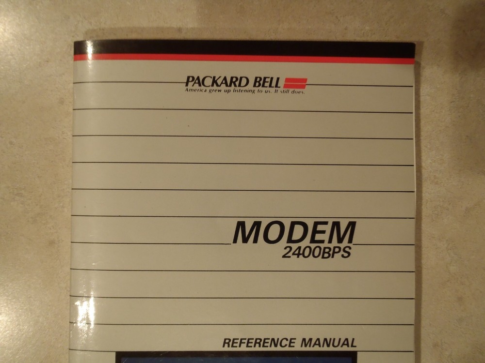 Packard Bell Modem 2400BPS Reference Manual 1987 Vintage Paperback