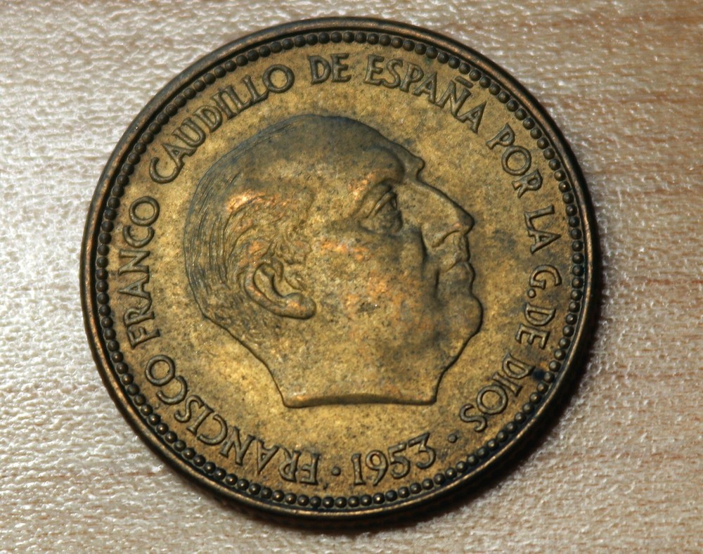 1953 54 Spain 2 1/2 Pesetas