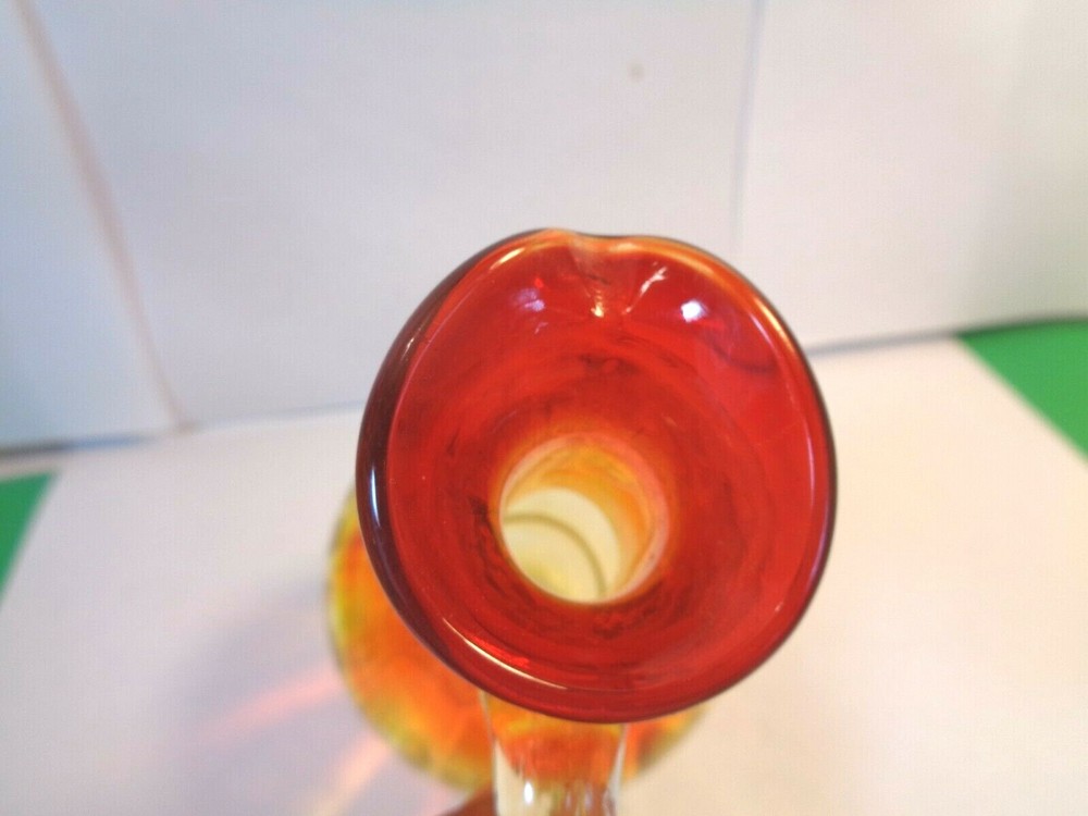 Studio Art Glass 5" Amberina Panel Optic Pitcher (Used/EUC)
