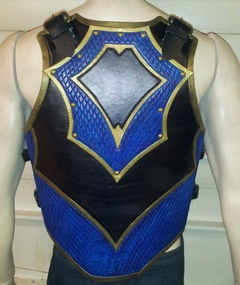 Dragon Scale leather armor chest & back with graphic LARP COSPLAY