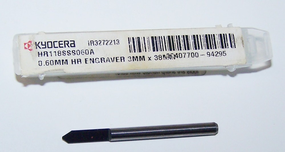 HALF ROUND CARBIDE ENDGRAVING TOOL .0236" TIP WIDTH KYOCERA HR118SSS060A