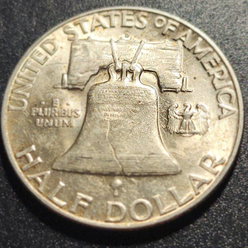 1950 D Franklin Silver Half Dollar, 50 c Coin