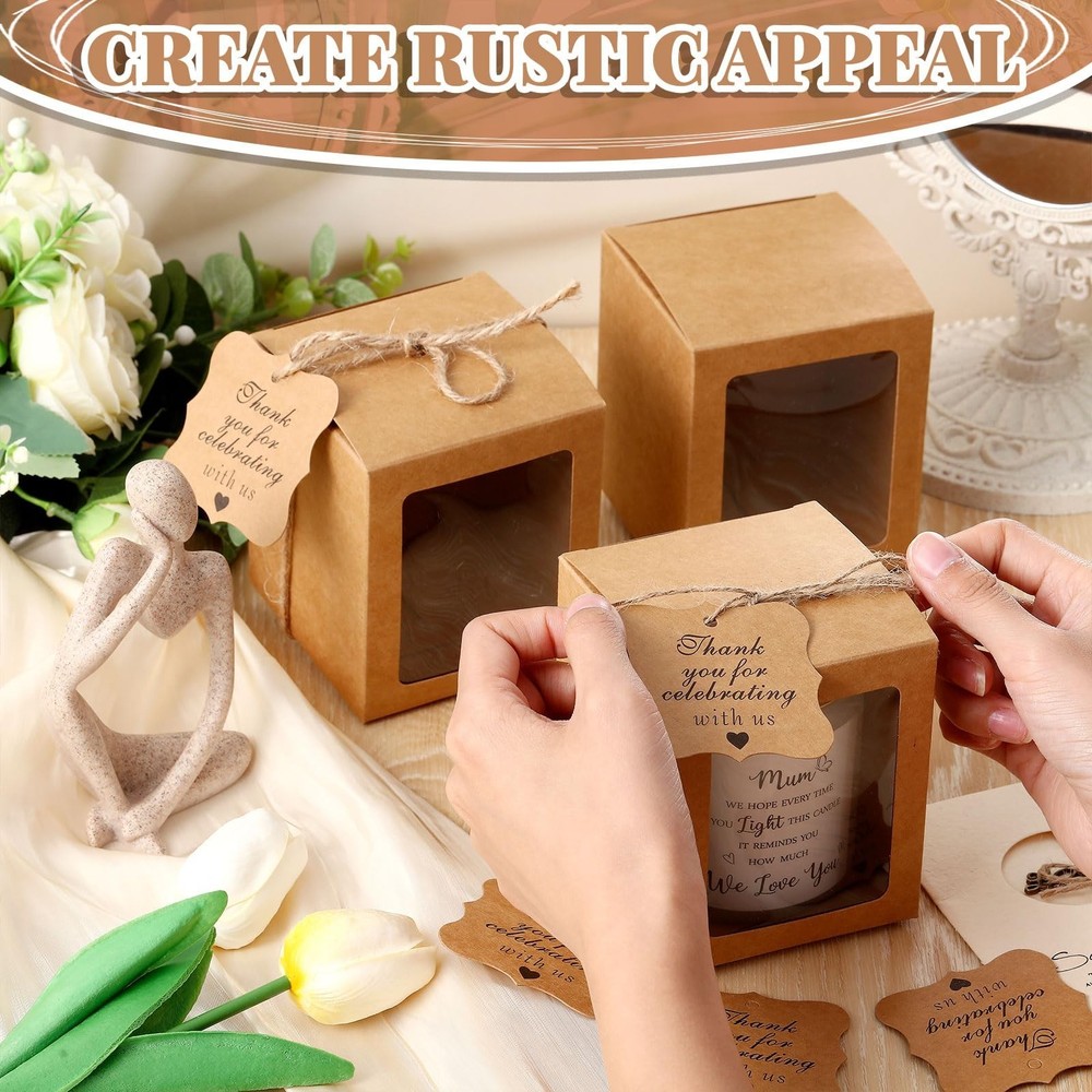 ReliThick 50 Set Candle Gift Box Transparent Gift Packaging Box for... Fast Ship