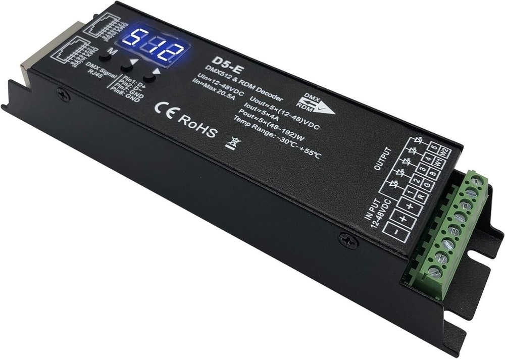 NEW 5 Channel Constant Voltage DEMX512 & RDM Decoder