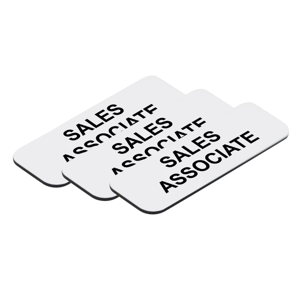 Sales Associate 1 x 3" Name Tag/Badge, (3 Pack)