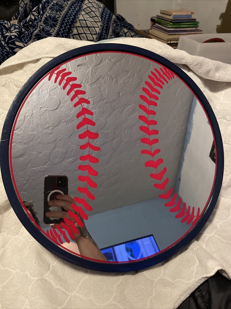Baseball Mirror Hanging Wall Decor 16” Mirror