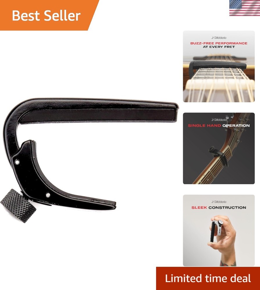 D'Addario NS Capo - Adjustable Tension for 6-String Classical Guitars - Black