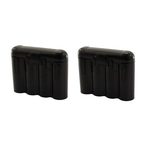 2 Black Plastic AA AAA Battery Holder Box Storage Cases
