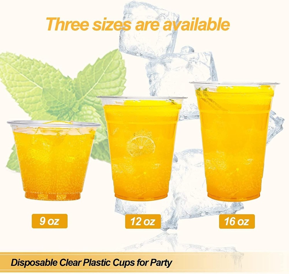 Large Capacity 24 oz Disposable Plastic Cups - 100 Pack, Eco-Friendly Design