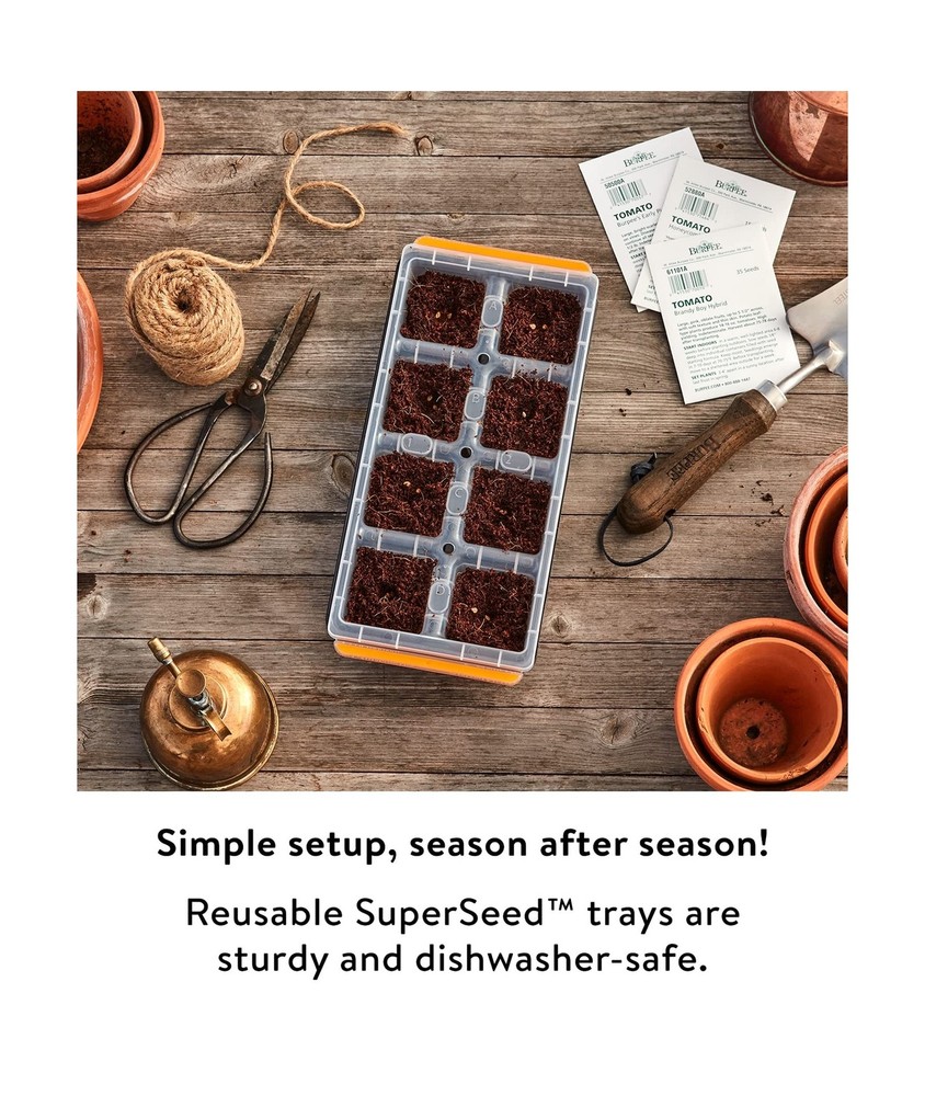 Burpee SuperSeed Windowsill Seed Starting Tray | 8 XL Cell | Seed Starter Tra...
