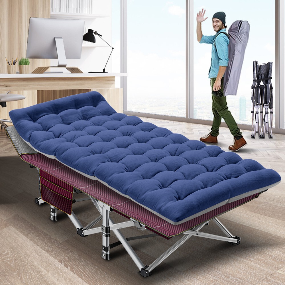 Folding Camping Cot Extra Wide Sturdy Lightweight Comfortable for Outdoor&Indoor